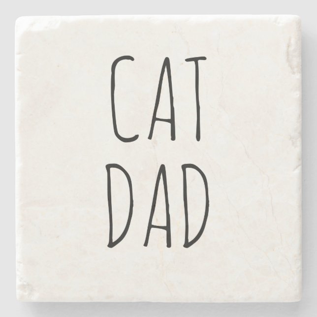 Dessous-de-verre En Pierre "Chat Papa" Simple Farmhouse moderne (Devant)