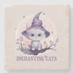 Dessous-de-verre En Pierre Chat sorcier enchanteur