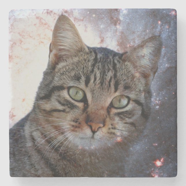 Dessous-de-verre En Pierre Chat spatial (Devant)