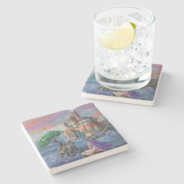 Dessous-de-verre En Pierre Château de la Sirène (Côté)