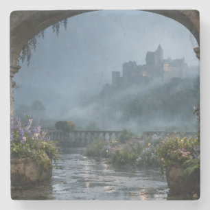 Dessous-de-verre En Pierre Château de la Terrasse Arquée Brume Matinale Desso