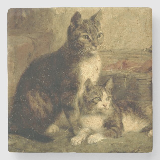 Dessous-de-verre En Pierre Chats, 1883 (Devant)