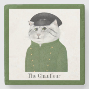 Dessous-de-verre En Pierre CHAUFFEUR CAT Dessous de verre en pierre de marbre