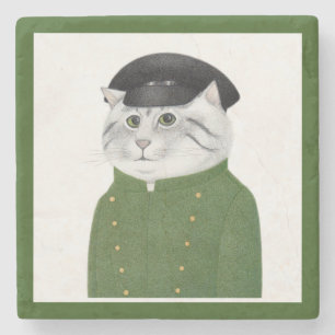 Dessous-de-verre En Pierre CHAUFFEUR CAT Dessous de verre en pierre de marbre