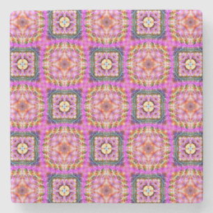 Dessous-de-verre En Pierre Checkered rose