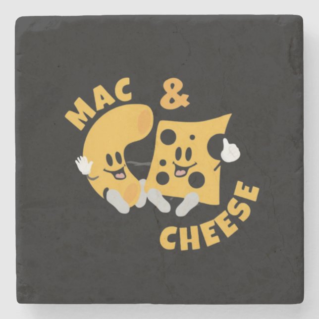 Dessous-de-verre En Pierre Cheese Mac & Cheese Drôle Idée cadeau (Devant)