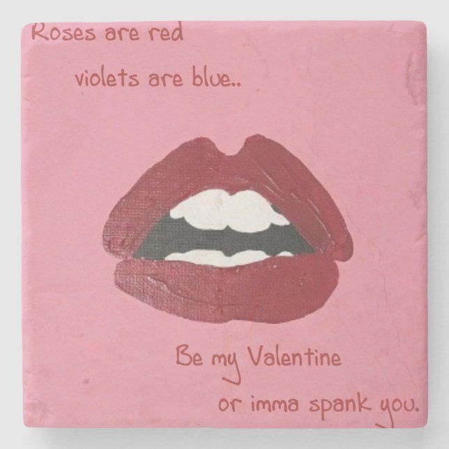 Dessous-de-verre En Pierre Cheesy Lines for Valentine's Coaster (Devant)