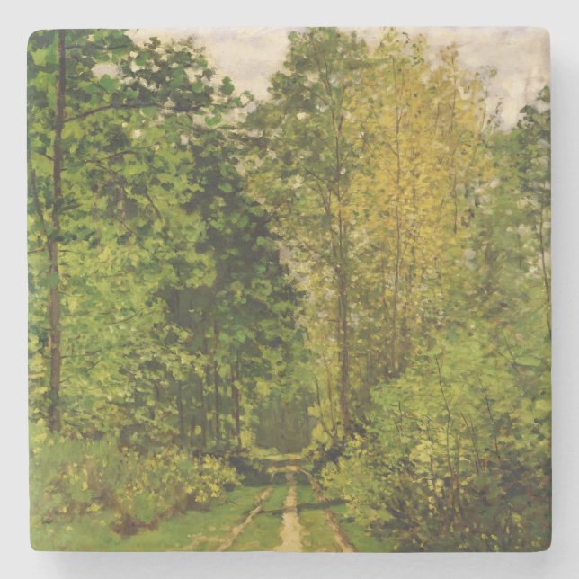 Dessous-de-verre En Pierre Chemin boisé de Claude Monet | (Devant)