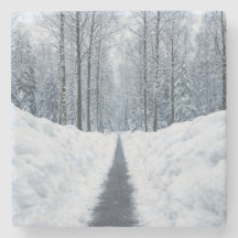 Chemin forestier hivernal brumeux Paysage d'hiver