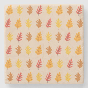 Dessous-de-verre En Pierre Chêne d'automne Feuilles