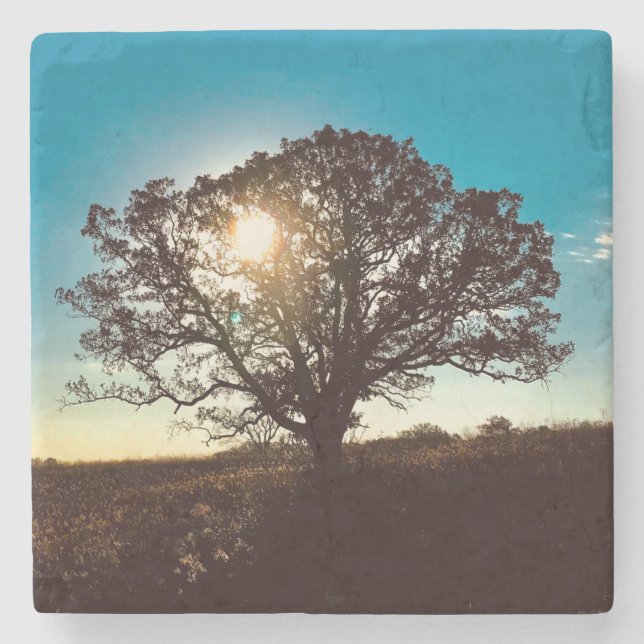 Dessous-de-verre En Pierre Chêne de fer au Dessous de verre Sunrise (Devant)