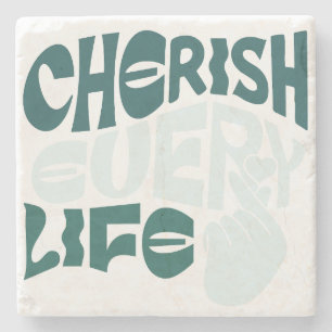 Dessous-de-verre En Pierre Cherish Life - Love & Kindness Art