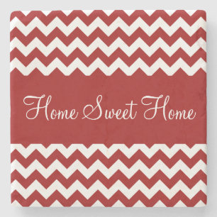 Dessous-de-verre En Pierre Cherry Red Chevron