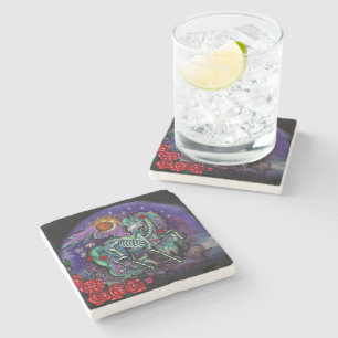 Dessous-de-verre En Pierre Cheval Día de Muertos