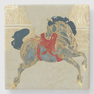 Dessous-de-verre En Pierre Cheval Impérial Doré