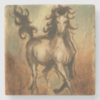 Cheval sauvage et couleurs chaudes