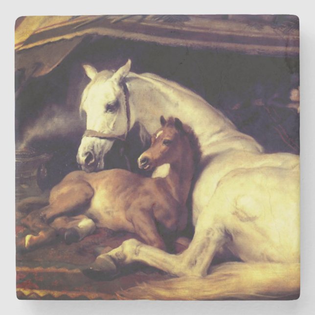 Dessous-de-verre En Pierre Chevaux d'atterrisseur (Devant)