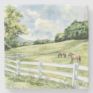 Dessous-de-verre En Pierre Chevaux du Ranch Green Pastures