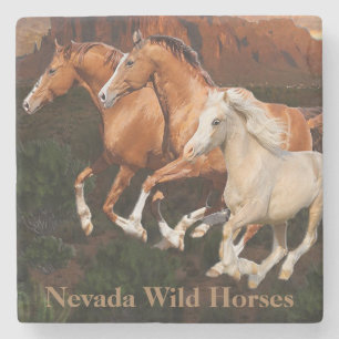 Dessous-de-verre En Pierre Chevaux sauvages d'Arizona