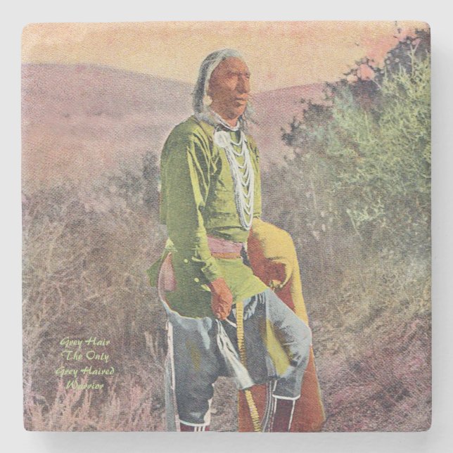 Dessous-de-verre En Pierre Cheveux gris (Devant)