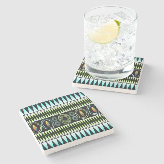 Dessous-de-verre En Pierre Chevron Motif (Côté)