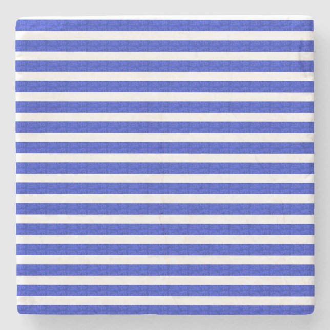 Dessous-de-verre En Pierre Chic Blue Geometric Stripes (Devant)