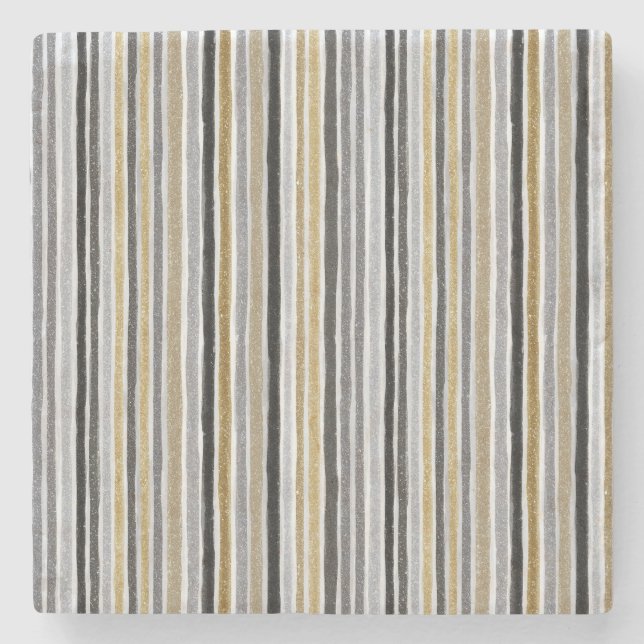 Dessous-de-verre En Pierre Chic Blue White Stripes (Devant)