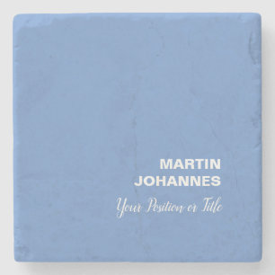 Dessous-de-verre En Pierre Chic élégant sobre élégant minimaliste bleu élégan