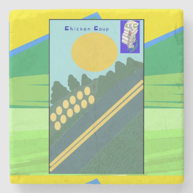 Dessous-de-verre En Pierre Chicken Coup  (Devant)