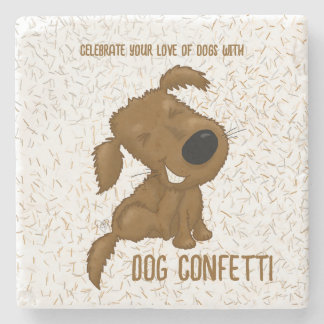 Dessous-de-verre En Pierre Chien Confetti Chedding Chien