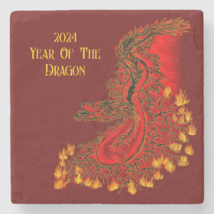Dessous-de-verre En Pierre Chine Dragon, 2024 Année Du Dragon
