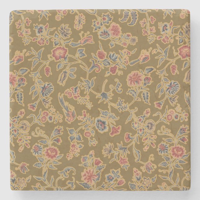 Dessous-de-verre En Pierre Chintz Fleur Classique Joli Design Floral Doux (Devant)