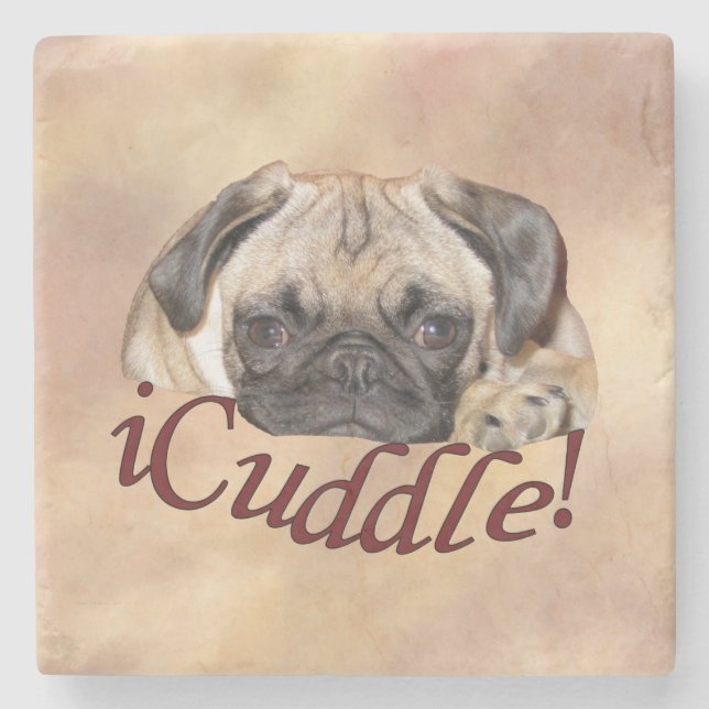 Dessous-de-verre En Pierre Chiot adorable de carlin d'iCuddle (Devant)