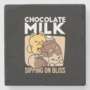 Dessous-de-verre En Pierre Chocolat au Lait en Sirotant la Félicité – Nourrit