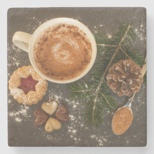 Dessous-de-verre En Pierre Chocolat chaud de Noël