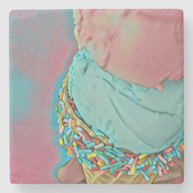 Dessous-de-verre En Pierre Chocolat glacé amant cadeau (Devant)