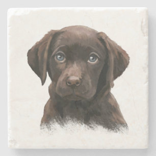 Dessous-de-verre En Pierre Chocolate Labrador Dog