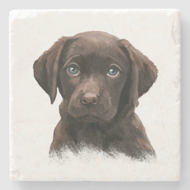 Dessous-de-verre En Pierre Chocolate Labrador Dog (Devant)