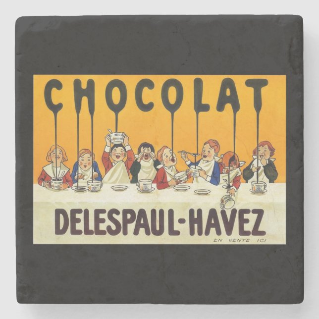 Dessous-de-verre En Pierre Cholat Delespaul Havez Enfants au sirop de cacao (Devant)
