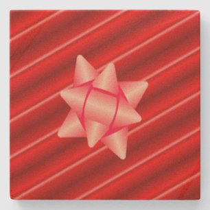 Dessous-de-verre En Pierre Christmas Red Wrapping with Bow