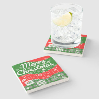 Dessous-de-verre En Pierre Christmas Stone Coaster – White Ornaments