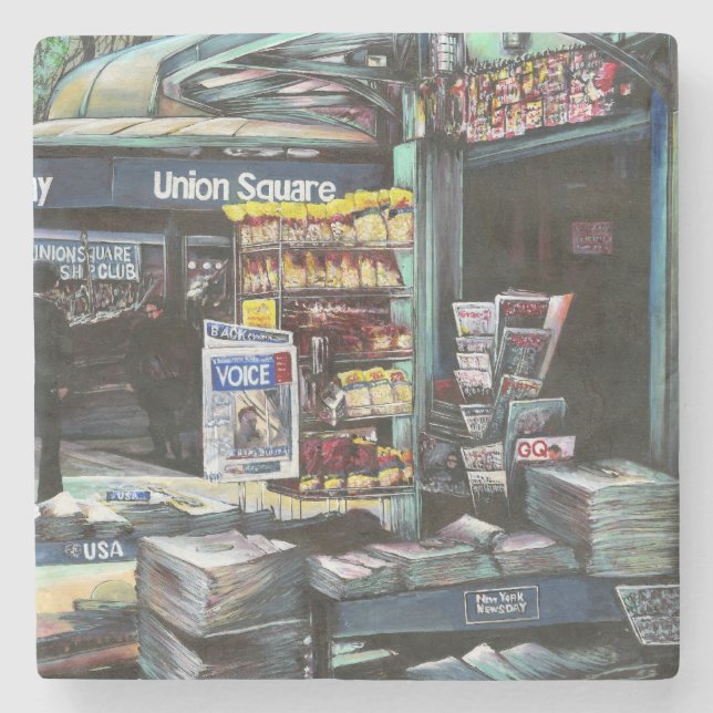 Dessous-de-verre En Pierre Chrysocolia Morning, Carré de l'Union, New York (Devant)