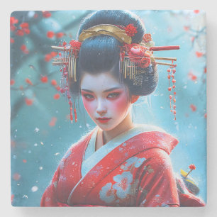 Dessous-de-verre En Pierre Chuchotements d'une Maiko cramoisie