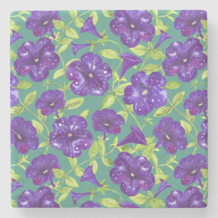 Dessous-de-verre En Pierre Ciel nocturne Petunia sur oreiller à lancer arrièr