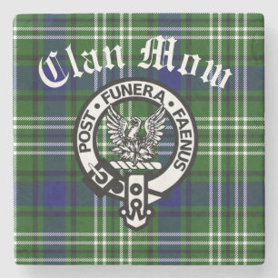 Dessous-de-verre En Pierre Cimier et tartan du clan écossais Mow