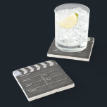 Dessous-de-verre En Pierre Cinéma de claquette<br><div class="desc">Au milieu de l'action.</div>