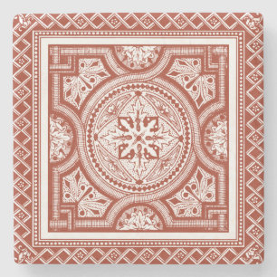 Dessous-de-verre En Pierre Cinnabar Woodblock IV