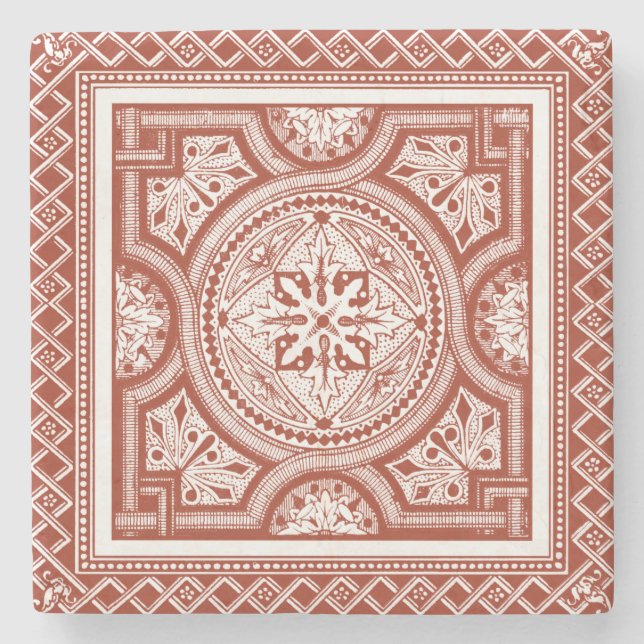 Dessous-de-verre En Pierre Cinnabar Woodblock IV (Devant)