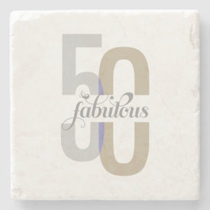 Dessous-de-verre En Pierre Cinquante et fabuleux 50e anniversaire moderne Elé