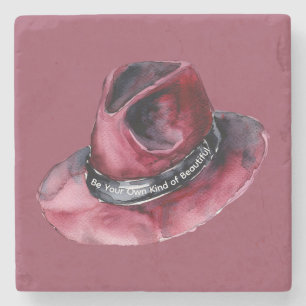 Dessous-de-verre En Pierre Citation Chapeau Cowboy Cowgirl Bourgogne